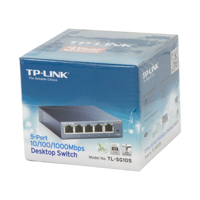 5-ports Switch – RJ45, 10/100/1000 Mbps