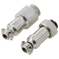 4-pol han- og hun stik GX12 med loddepins