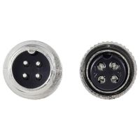 4-pol han- og hun stik GX12 med loddepins