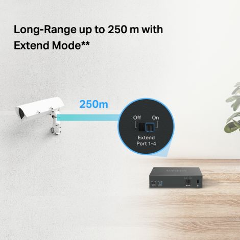 5-Port Switch med PoE+ Gigabit