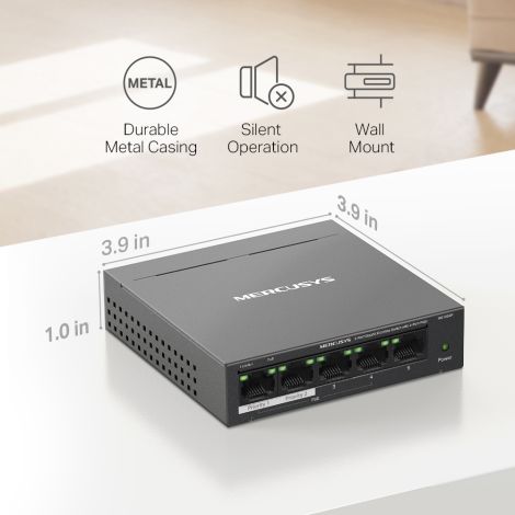 5-Port Switch med PoE+ Gigabit