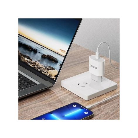 USB-C oplader 20W med Lightning-kabel – Hvid
