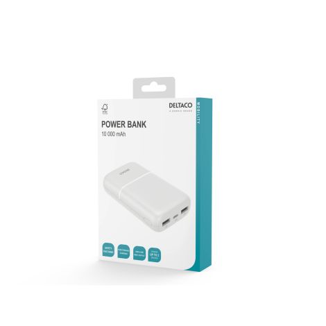 Powerbank 10.000 mAh, 2x USB-A, 1x USB-C – 10,5W