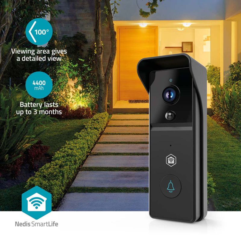 SmartLife Video Dørklokke med kamera Batteridrevet 3 MP