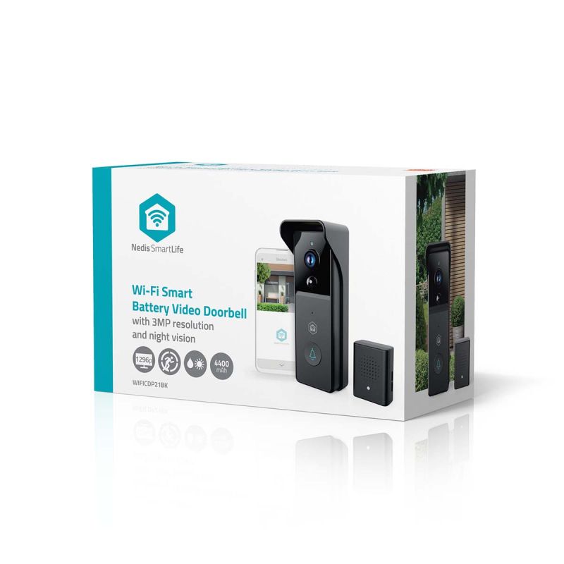 SmartLife Video Dørklokke med kamera Batteridrevet 3 MP