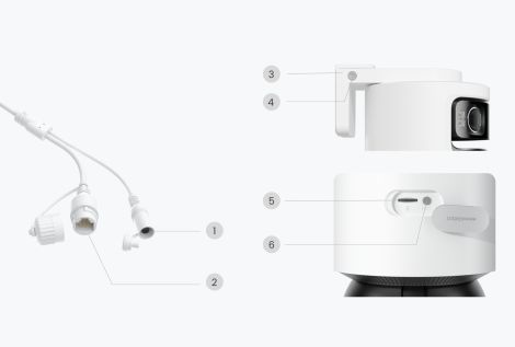 Reolink OMVI 3i PoE – tilslutninger og micro-SD-indgang