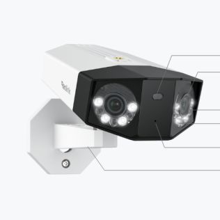 Reolink Duo 3 PoE – linser, IR-dioder, spotlys og mikrofon