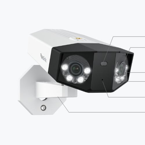 Reolink Duo 3 PoE – linser, IR-dioder, spotlys og mikrofon