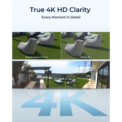 Reolink Argus 4 Pro batteridrevet 4K kamera med 180° synsfelt