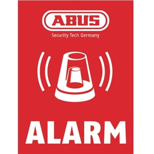 Billede af ABUS advarselsklistermærke, alarm 60 x 80 mm