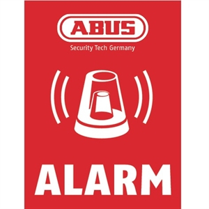 Se ABUS advarselsklistermærke, alarm 60 x 80 mm hos Specialkamera.dk