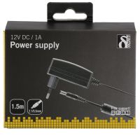 12 volt DC strømforsyning adapter 1 A