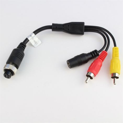 Adapter 4 pol hun til RCA han og DC han