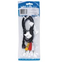 Composite videokabel 3.5 mm minijack 3 x RCA / phono 1,00 m